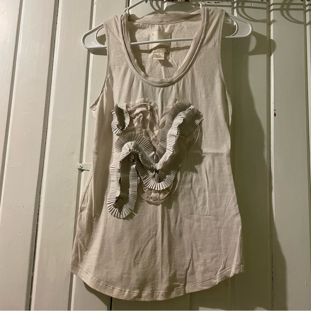Anthropologie McGinn accordion ruffled sleeveless blouse-small NWT